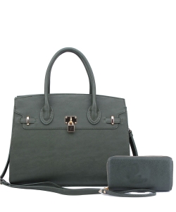 Fashion Padlock 2in1 Satchel WU1096W OLIVE